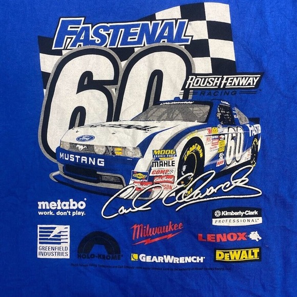 Fastenal 60 Carl Edwards Signed Tee Thrifted Vintage Style Size 2XL - Picture 5 of 8